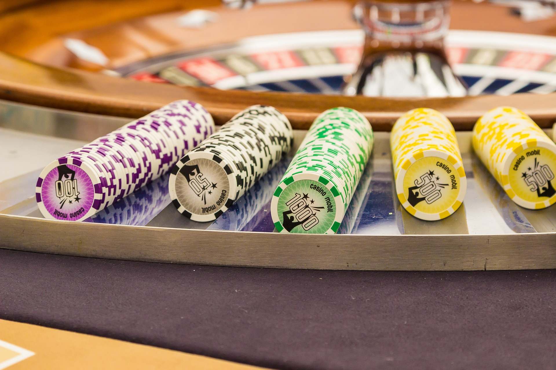 Bunte Casino Chips